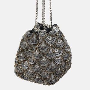 NWOT Zara Evening Hand Made Jewelry Beaded Bag